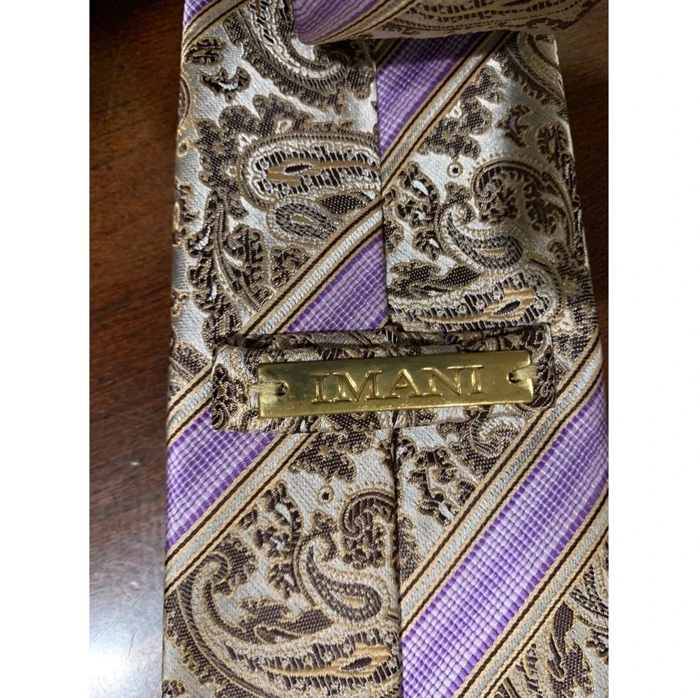 Imani Uomo Silk Tie Striped with‎ Paisleys 60